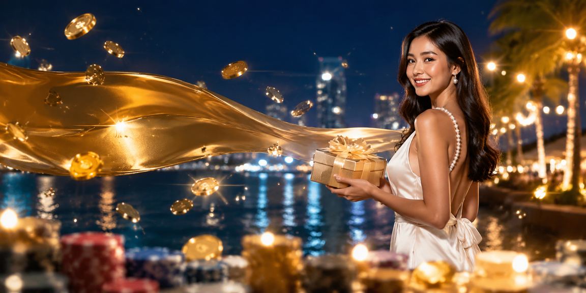 Pemain VIP menikmati bonus eksklusif di tepi pantai tropis