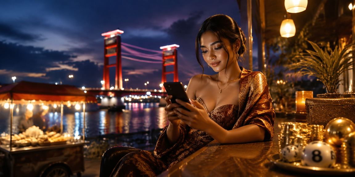 Pemain memeriksa tiket lotre di perangkat seluler dengan dukungan pembayaran lokal